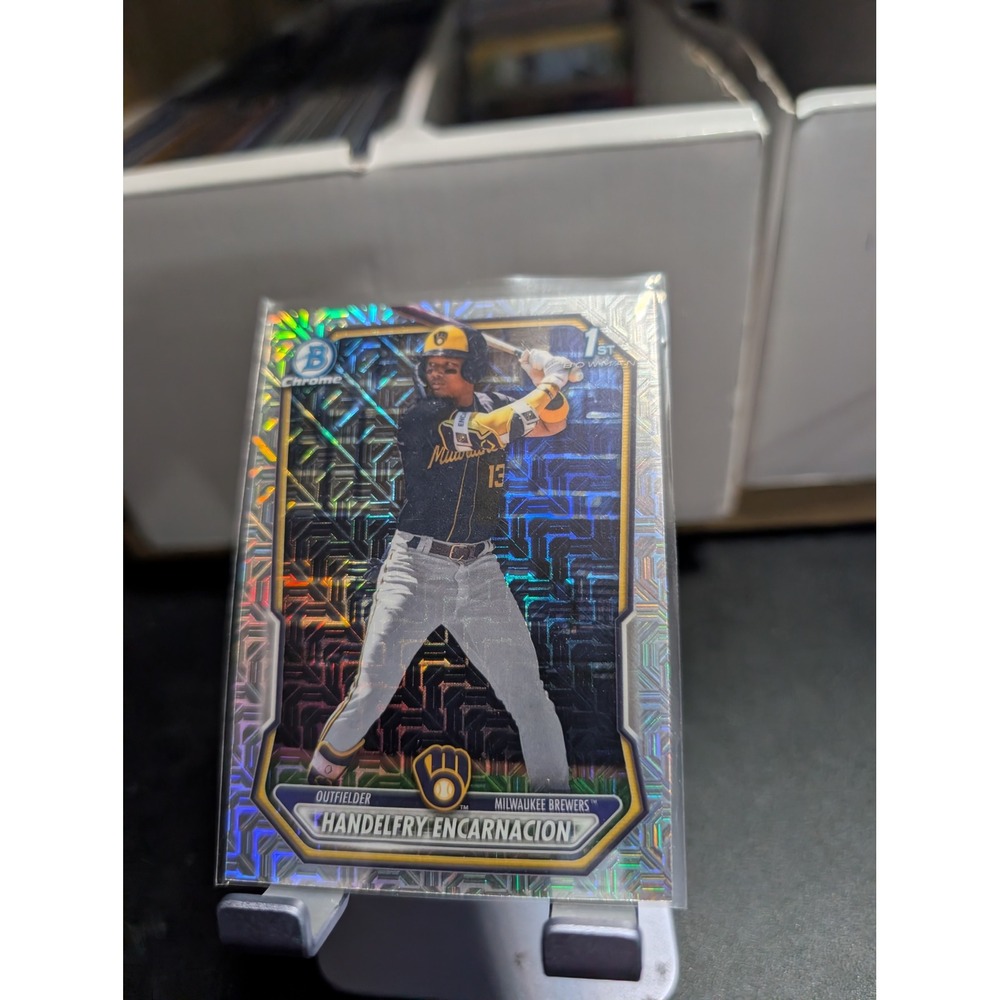 2024 Bowman Chrome Handelfry Encarnacion 1st Bowman Mojo Refractor BCP-47 Card